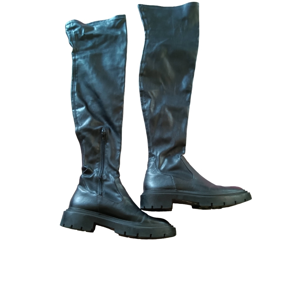 Zara Black Over the Knee Boots - Picture 4 of 7